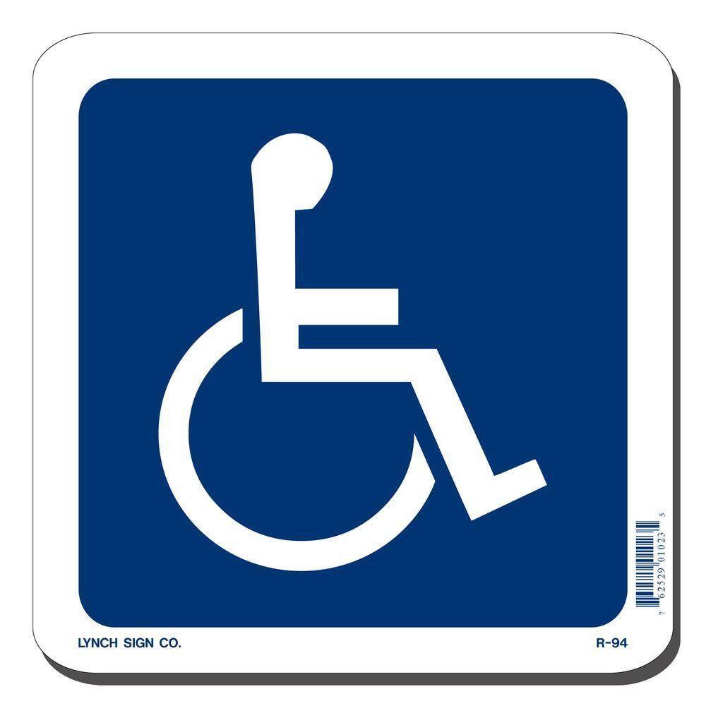 7 in. x 7 in. Blue on White Plastic Accessible Symbol Sign - Hercitys