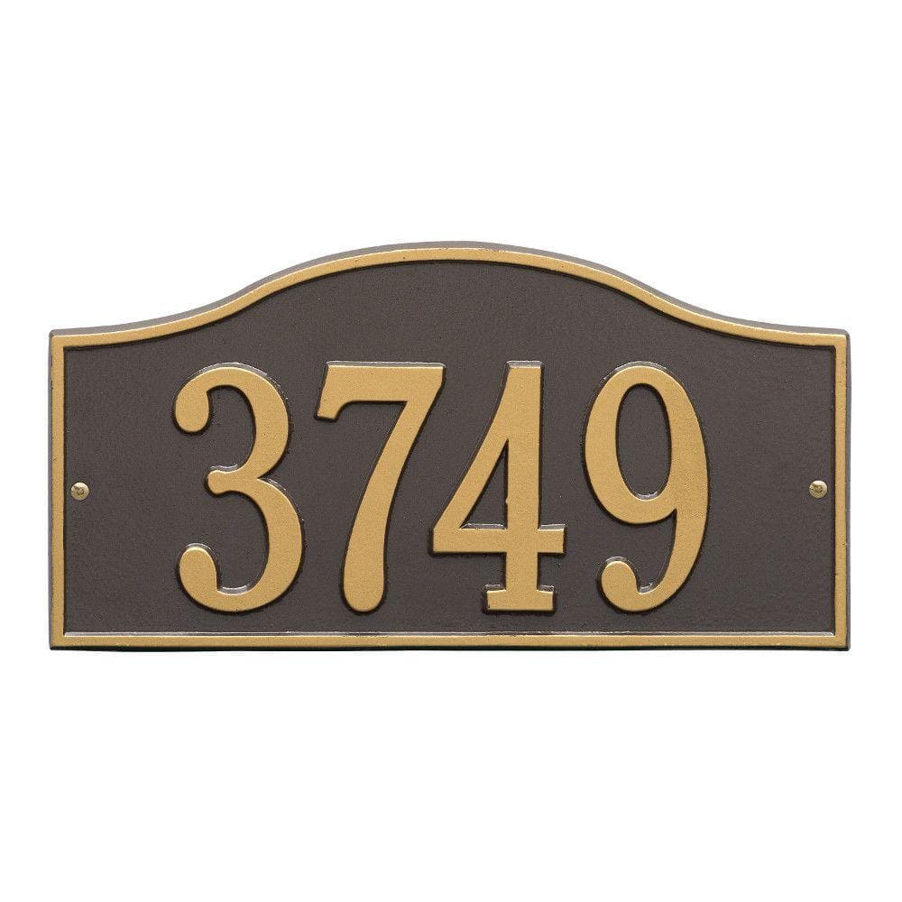 Rolling Hills Rectangular Bronze/Gold Standard Wall One Line Address Plaque - Hercitys
