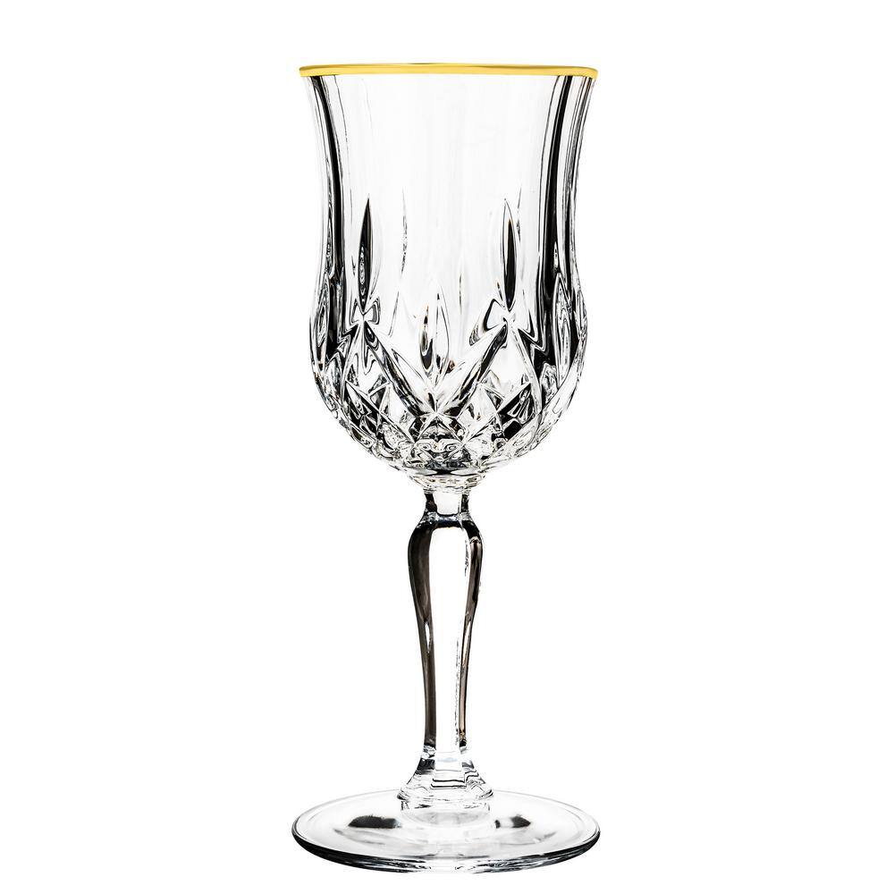 Opera Gold Collection Set of 4 Crystal Wine Glass with Gold Rim - Hercitys