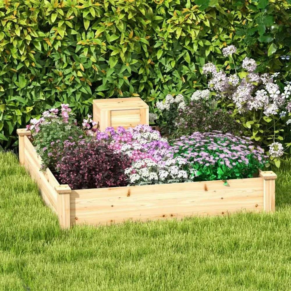 Garden Bed, 49 in. x 49 in. x 10 in. Planter Box Kit (1 Piece) Wood Material - Hercitys