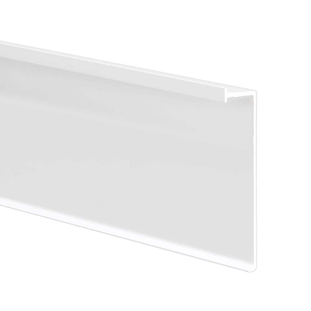 Novorodapie Eclipse Matt White 9/16 in. x 4 in. x 98-1/2 in. Aluminum Tile Edging Trim - Hercitys