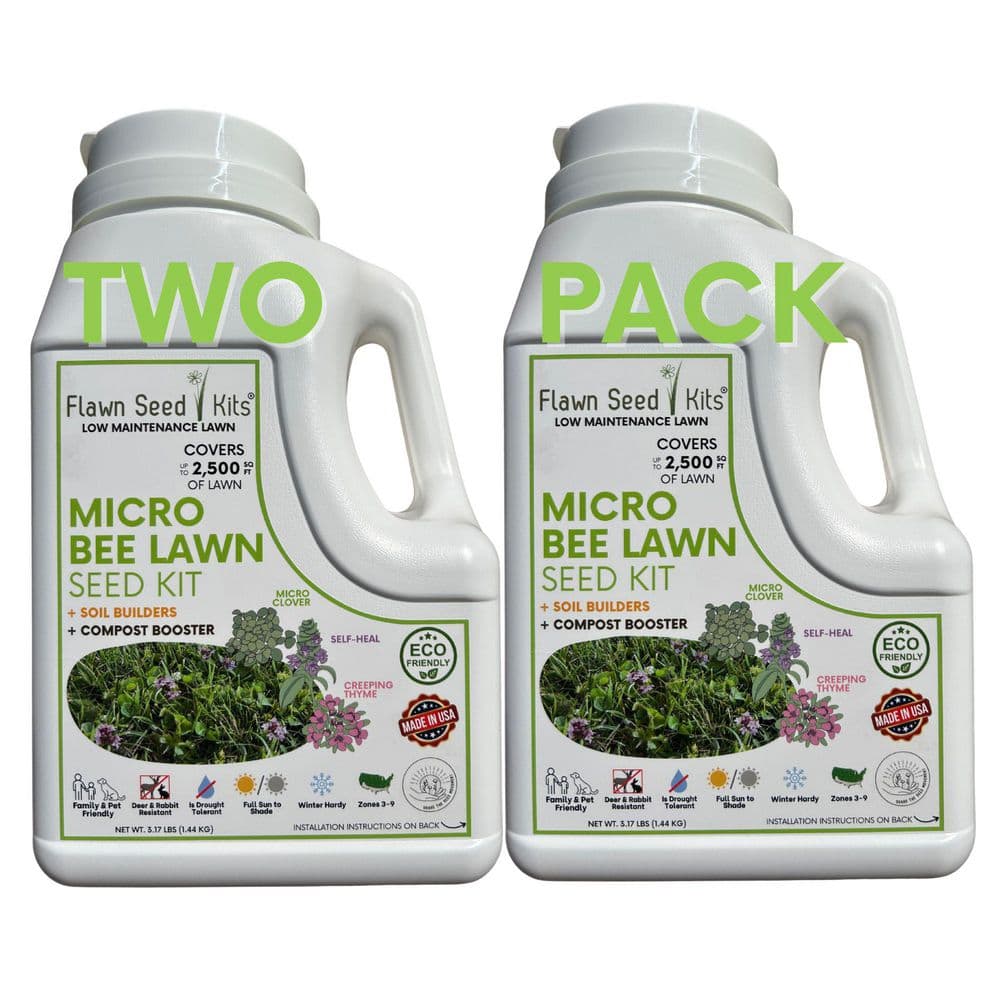 Micro Clover Alternative Grass Seed, Org Coated, Eco-Friendly, Low Growing, Low Mnt, Covers Up to 5,000 Sq. ft. - Hercitys