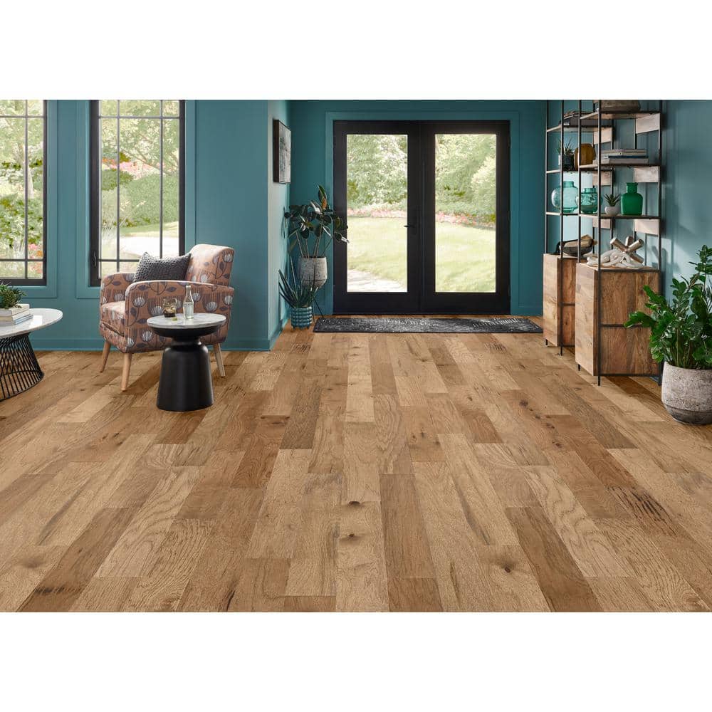 Time Honored Saddle Hickory 3/8 in. T x 6 in. W Click Lock Wire Brushed Engineered Hardwood Flooring (30.6 sq.ft./ctn) - Hercitys