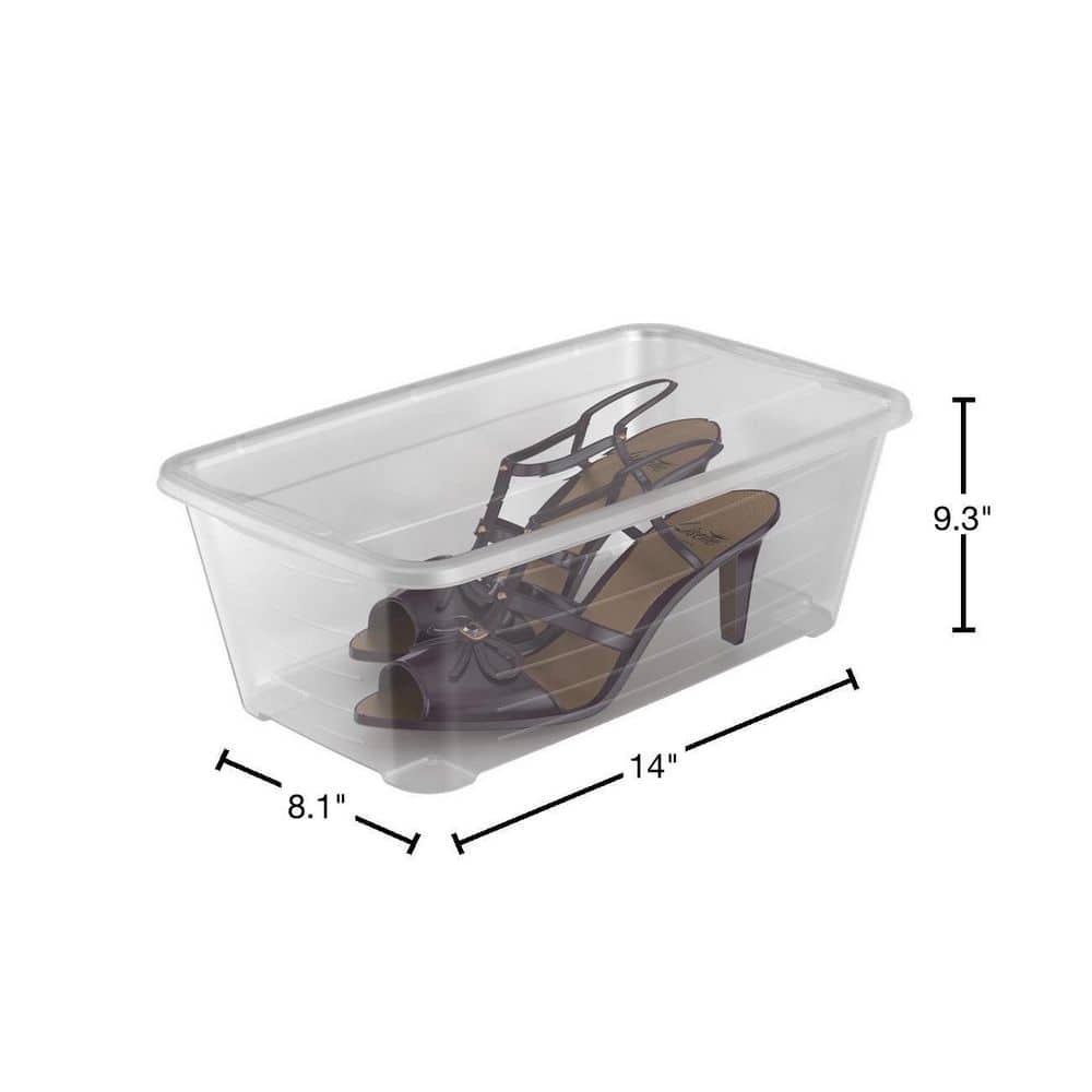 6.0 Qt. Clear Shoe and Closet Storage Box Stacking Container, (40-Pack) - Hercitys