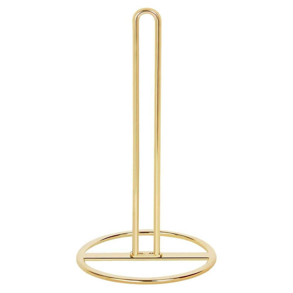 Large Size Rolls Kitchen Paper Towel Stand Holder for Kitchen Organization and Storage in Gold - Hercitys