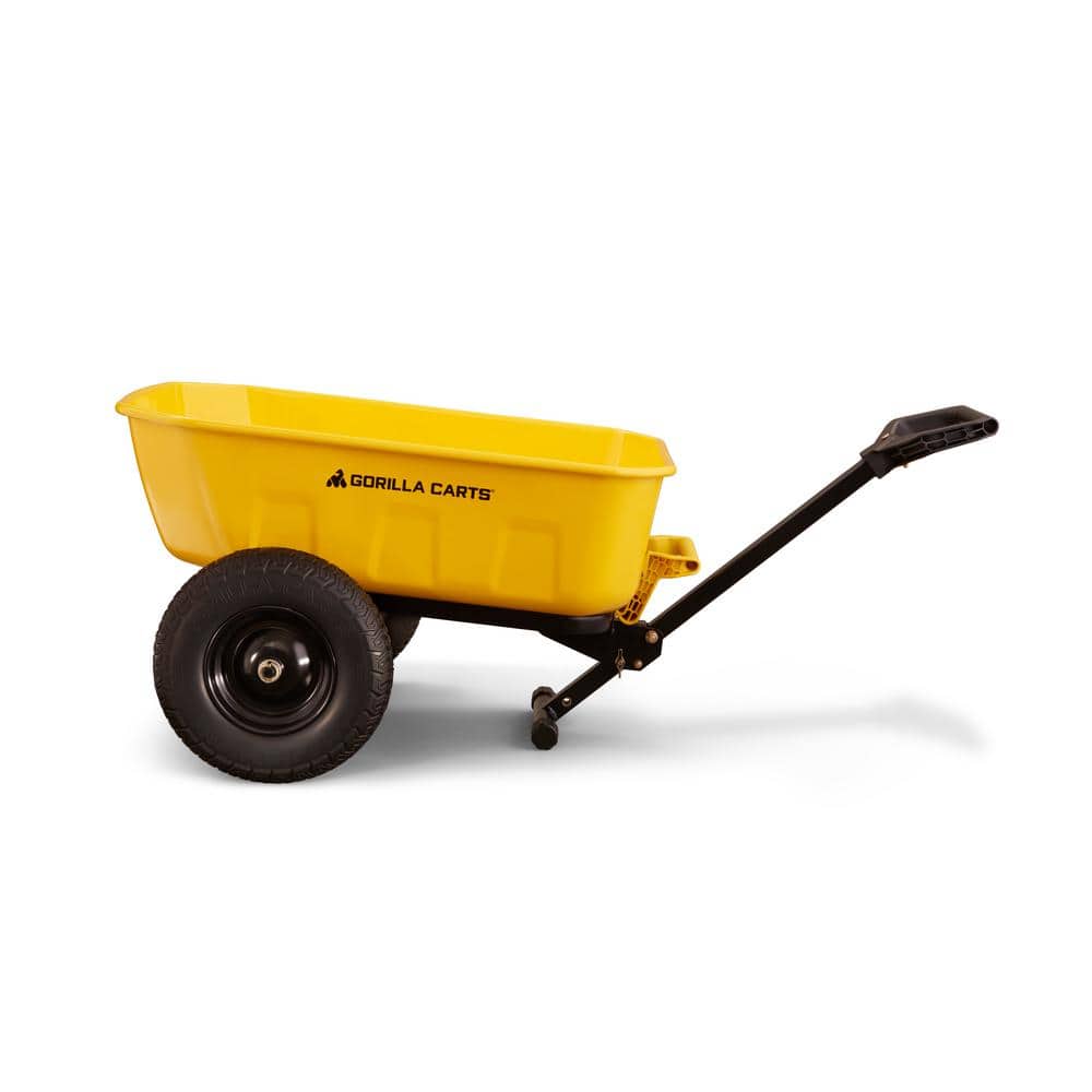 8 cu. ft. Steel Dump Push/Pull/Tow Garden Cart, 600 lbs. Capacity, 39 in. x 28 in. x 9 in. Bed, 16 in. Pneumatic Wheels - Hercitys