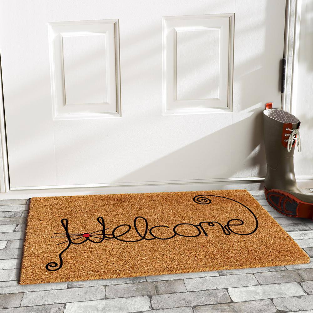 Kitty Curlicue 24 in. x 36 in. Door Mat - Hercitys
