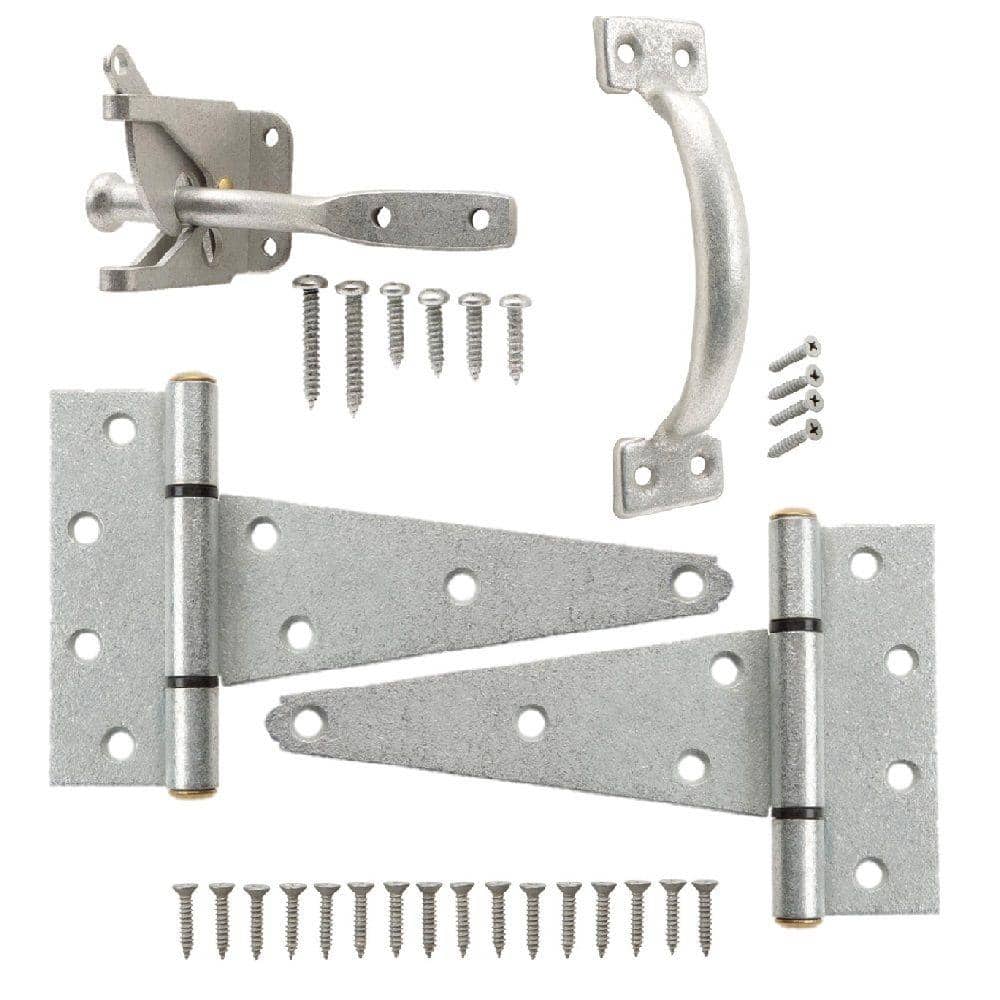 Standard Galvanized Gate Tee Hinge, Latch and Pull Set - Hercitys