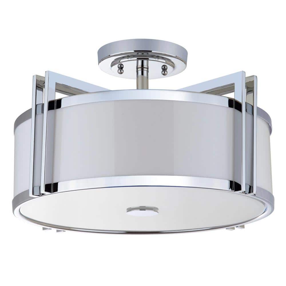 Orb 17 in. 3-Light Chrome Semi-Flush Mount Light - Hercitys