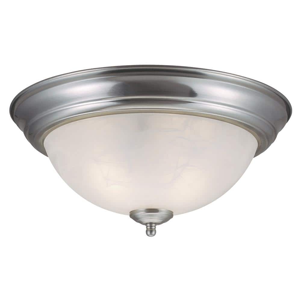 Millbridge 2-Light Satin Nickel Ceiling Semi Flush Mount Light - Hercitys