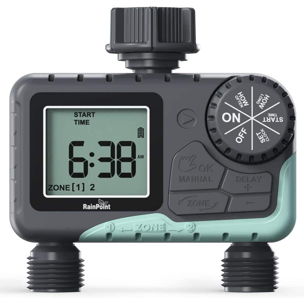 Programmable 2-Zone Water Timer for Garden Sprinkler Hose Faucet, Automatic Irrigation System - Hercitys