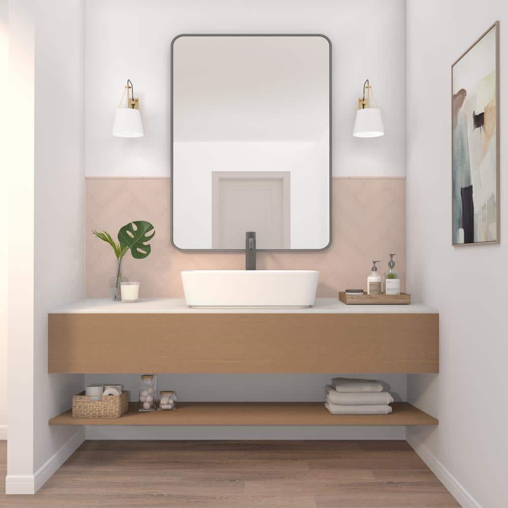 Stencil Blush 4 in. x 12 in. Glazed Porcelain Flat Floor and Wall Tile (8.72 sq. ft./case) - Hercitys
