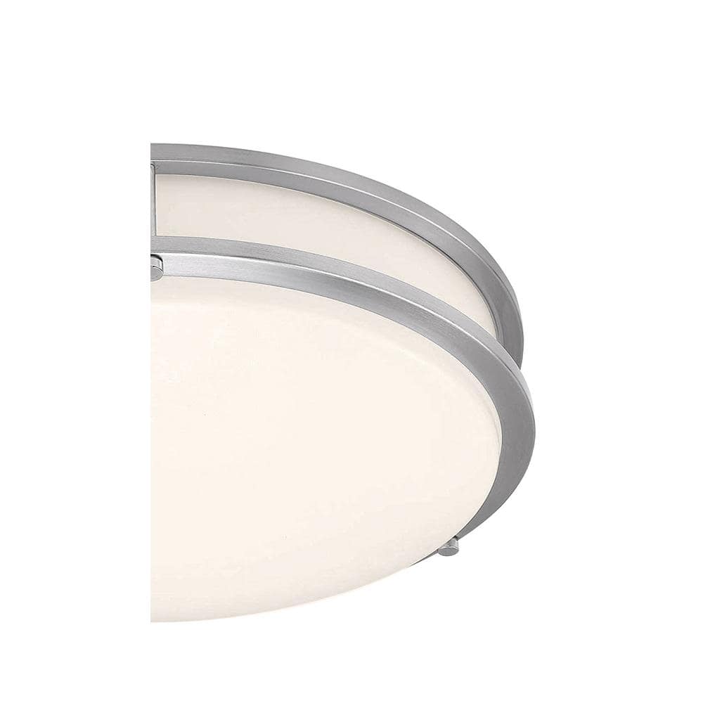 Solero II 17 in. 1-Light Brushed Steel LED Flush Mount - Hercitys