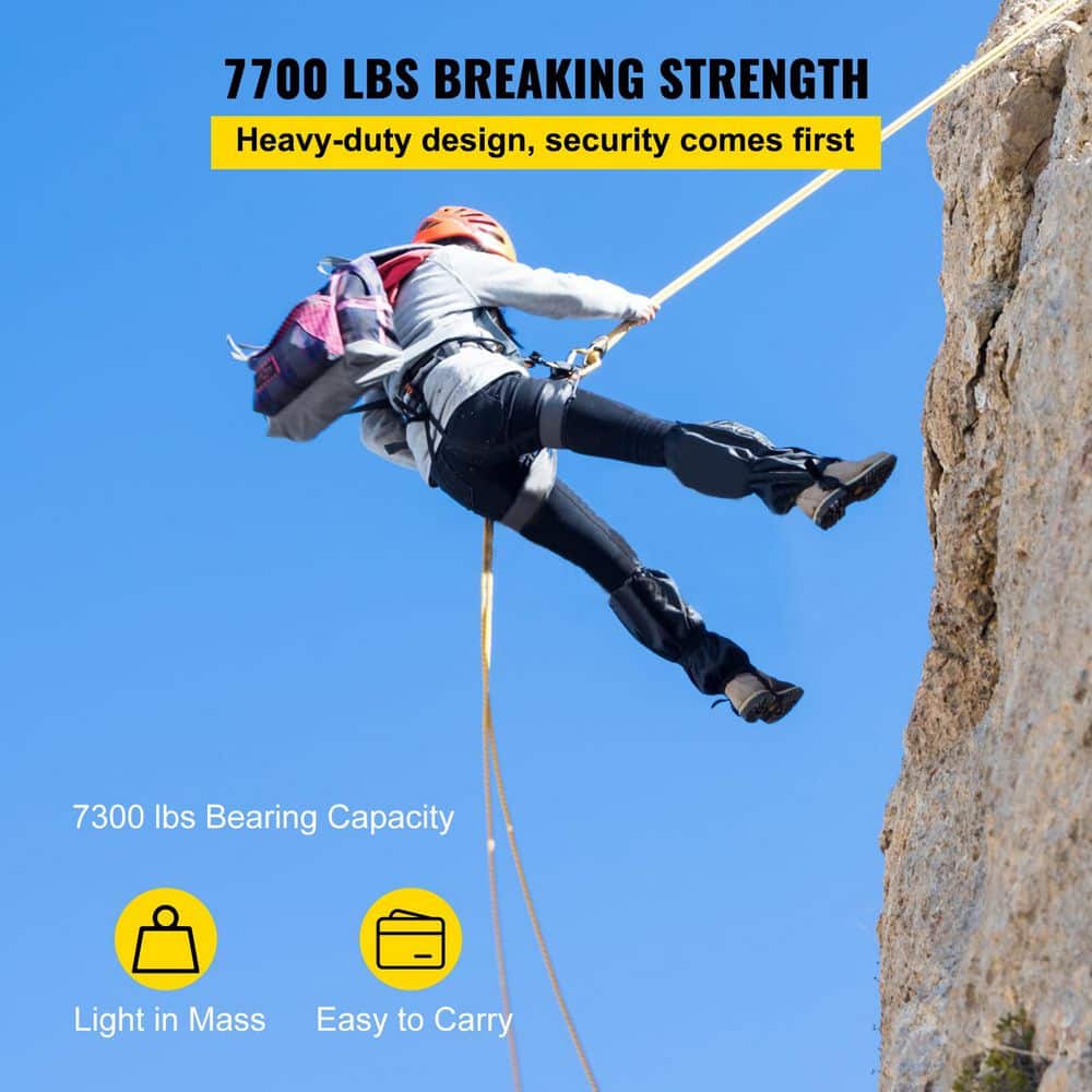 Twin Sheave Block and Tackle 1/2in. x 100Ft. Twin Sheave Block with Braid Rope 30-35KN 6600-7705 lbs. - Hercitys