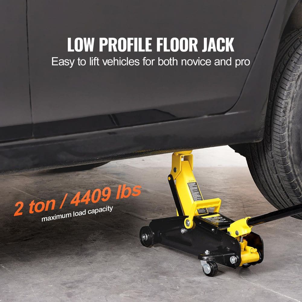 Low Profile Floor Jack 2 Ton, 4400 lbs., Heavy Duty Iron Hydraulic Racing Floor Jack, Hydraulic Car Jack - Hercitys