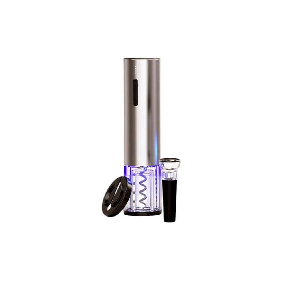 Rechargeable Electric Wine Set-Aerator, Stainless Steel Vacuum Stoppers, Foil Cutter, and Bottle Opener - Hercitys