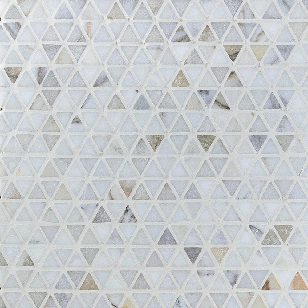 Calacatta 11.89 in. x 11.81 in. x 10mm Matte Marble Stone Mosaic Wall Tile (0.98 sq. ft.) - Hercitys