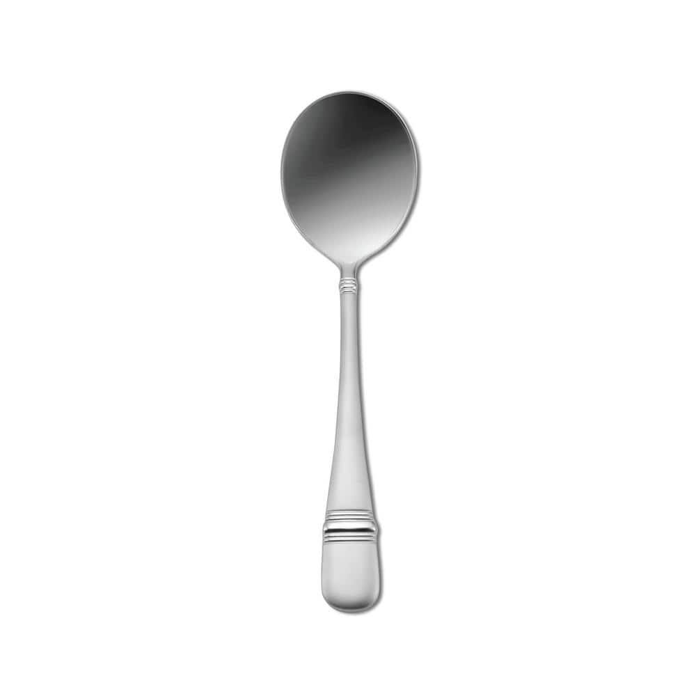 Satin Astragal Round Bowl Soup Spoons 18/10 Stainless Steel (Set of 12) - Hercitys