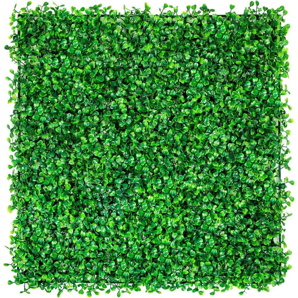Artificial Boxwood Panels, 12-Pieces 10 x 10 in. Artificial Grass Backdrop Wall Boxwood Hedge Wall Mat - Hercitys