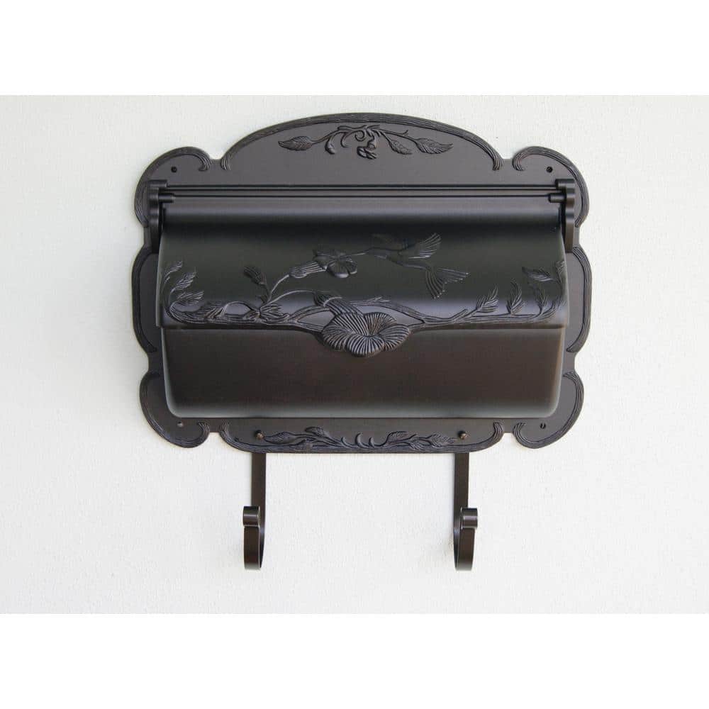 Hummingbird Black Wall Mount Horizontal Mailbox - Hercitys