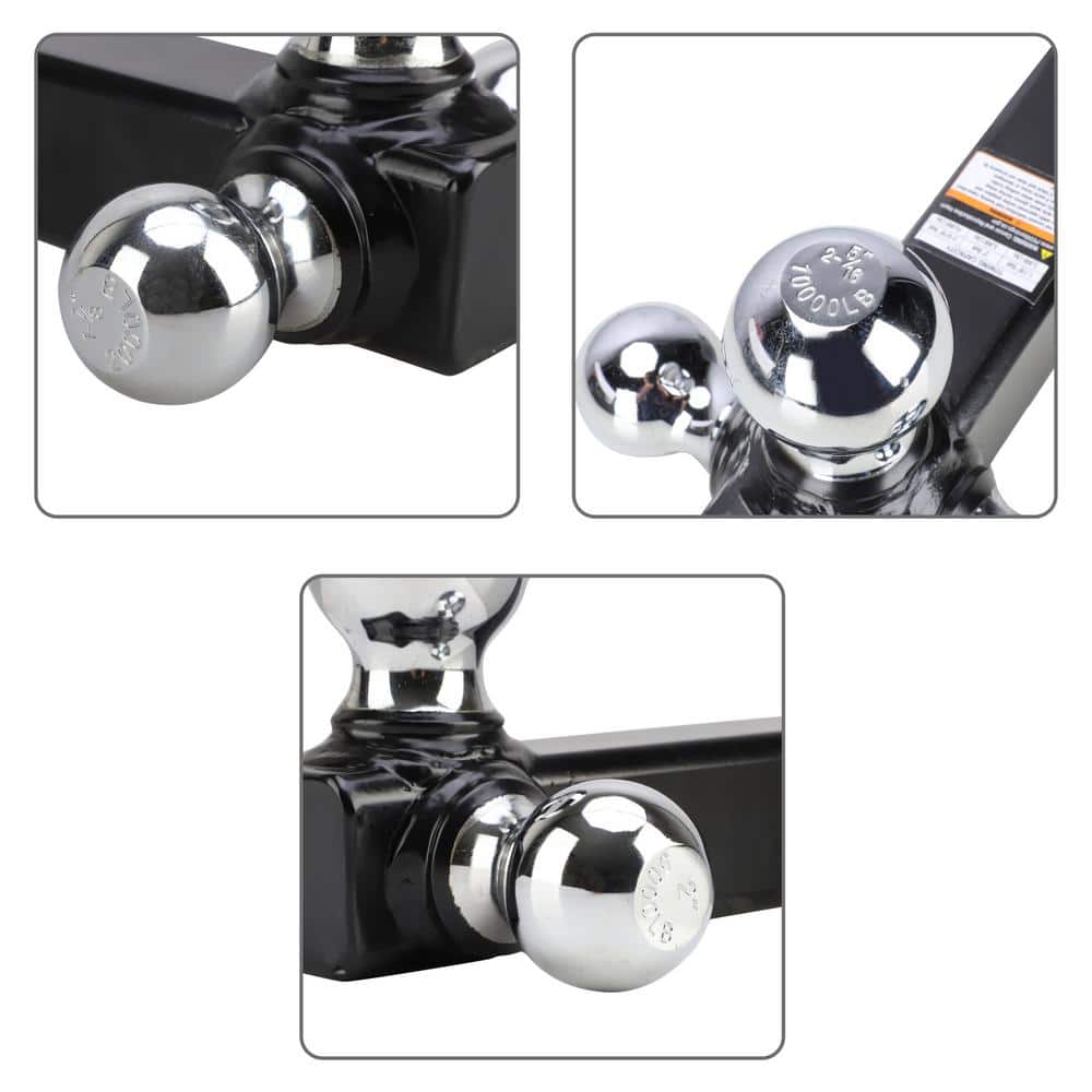 Triple Ball Trailer Hitch Ball Mount 1-7/8 in. x 2 in. x 2-5/16 in. Ball Diameters Adjustable Trailer Hitch Ball Mount - Hercitys