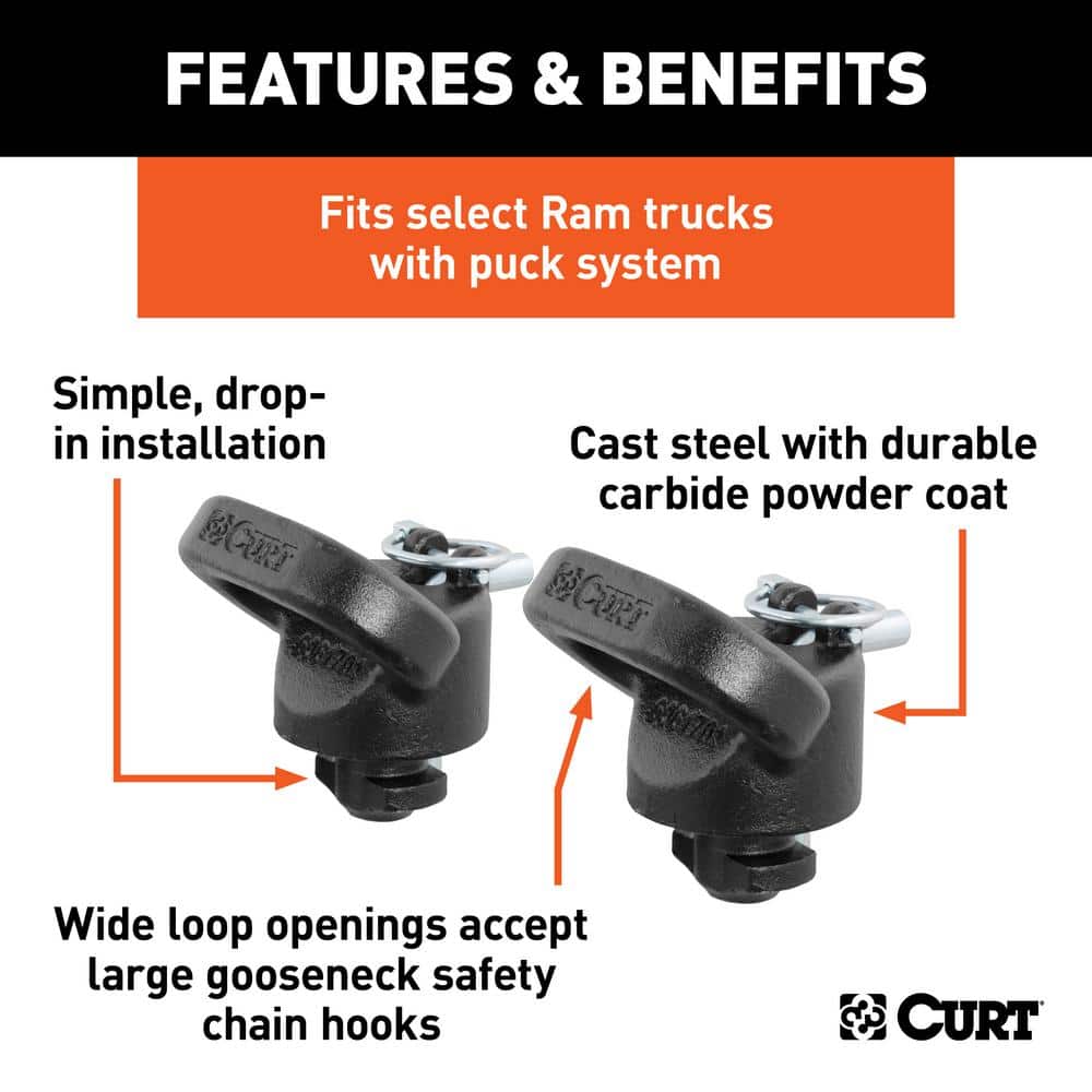 OEM Puck System Gooseneck Safety Chain Anchors for Ram - Hercitys
