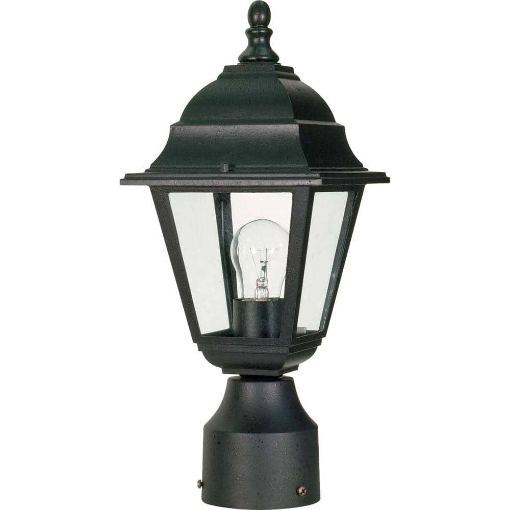 6 in. 1-Light Textured Black Outdoor Post Mount Light - Hercitys