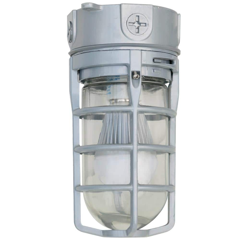 Industrial 1-Light Gray Outdoor Weather Tight Flushmount Light Fixture - Hercitys