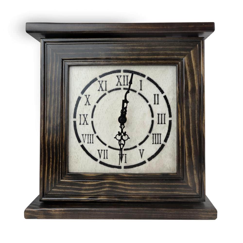 Mantel Clock in Dark Walnut Veneer with Secret Compartment - Hercitys