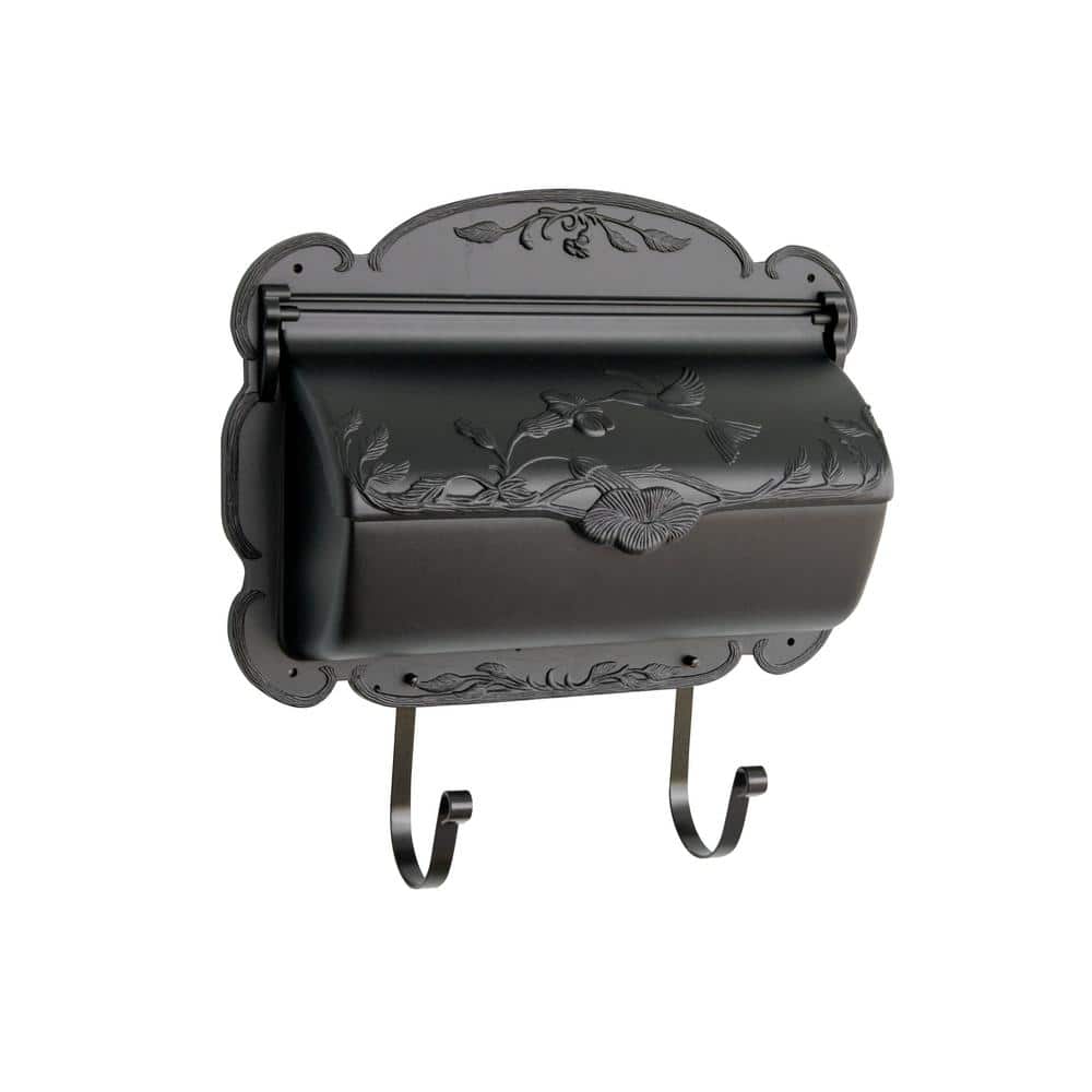 Hummingbird Black Wall Mount Horizontal Mailbox - Hercitys