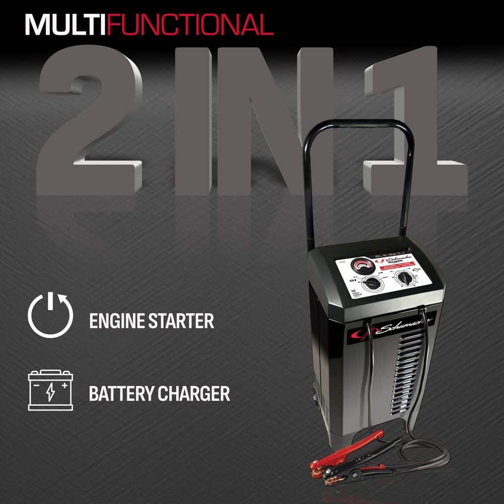 Automotive 12 Volt 150 Amp Manual Wheel Battery Charger and Jump Starter with a 135-Minute Timer - Hercitys