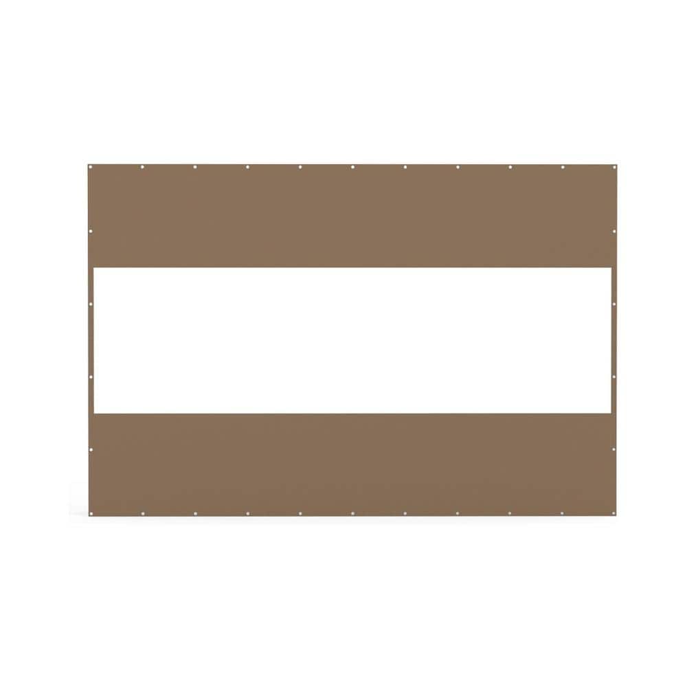 8′ H x 12′ W Brown Heavy Duty Outdoor Clear Panel Curtain Waterproof Weather Resistant for Patios, Gazebos, Pergola - Hercitys