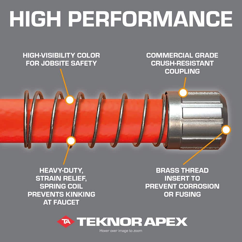 High-Performance 3/4 in x 100 ft. Kink Resistant, Durable Contractor Grade Garden Hose - Hercitys
