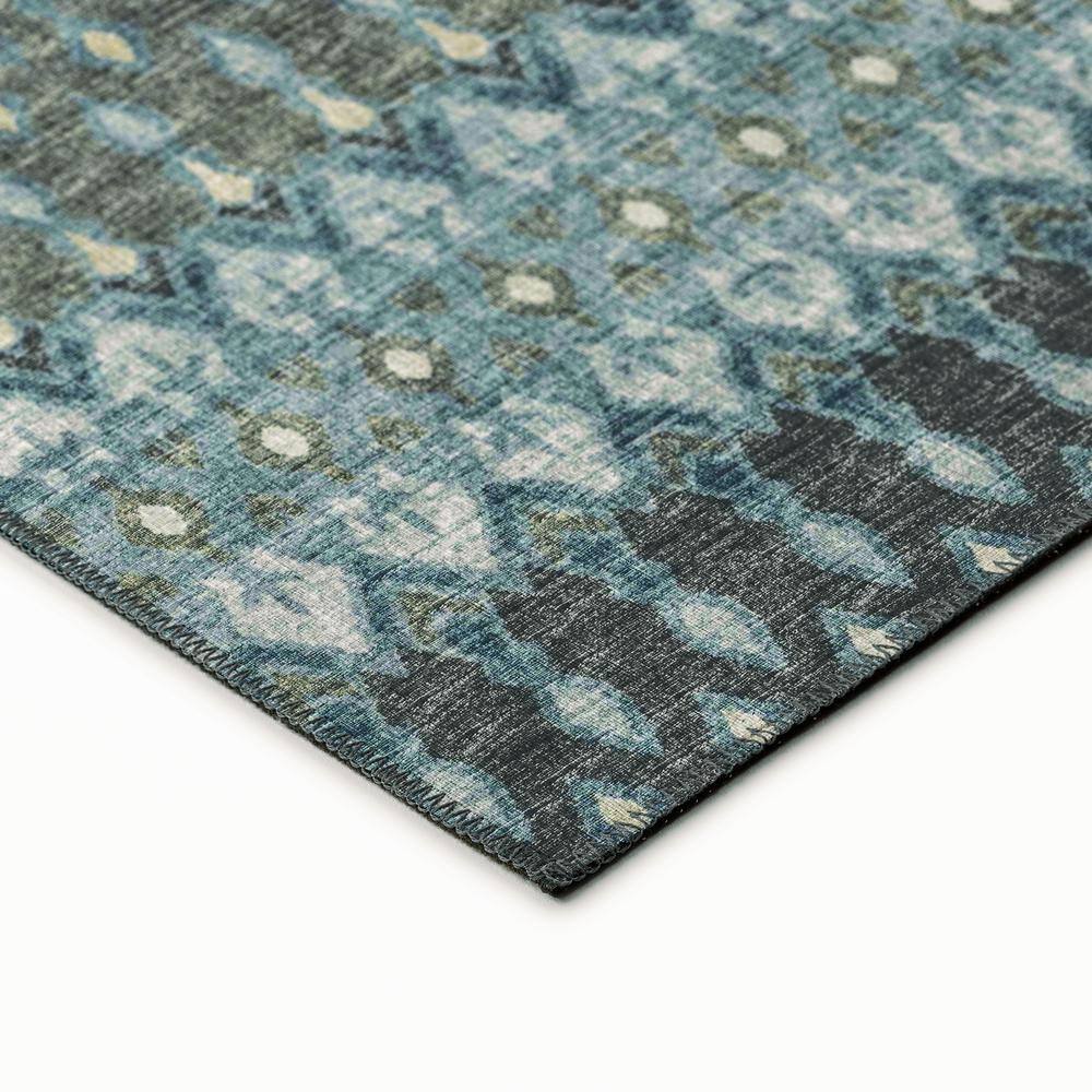Bravado Blue 5 ft. x 7 ft. 6 in. Geometric Indoor/Outdoor Washable Area Rug - Hercitys