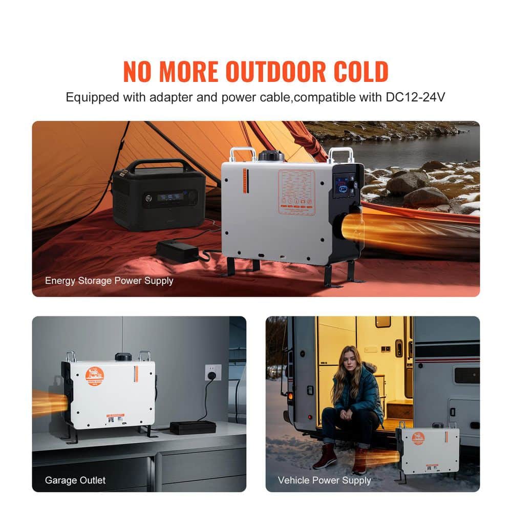 Diesel Heater 27296 BTU/h White Diesel Utility Forced Air Diesel Portable Corded Space Heater with Bluetooth APP,Remote - Hercitys