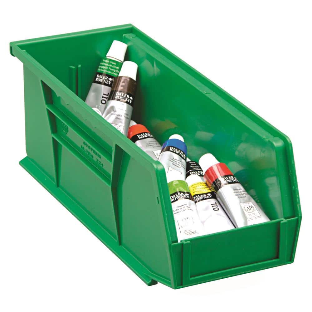 Ultra Series 1.51 Qt. Stack and Hang Bin in Green (12-Pack) - Hercitys