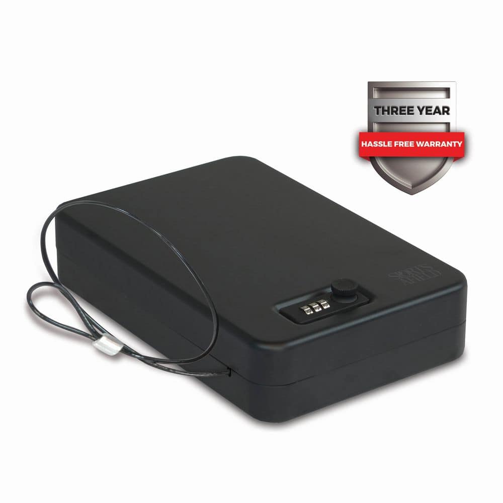 Home Defense 0.12 cu. ft. Compact and Portable Vault with Combination Lock, Black - Hercitys