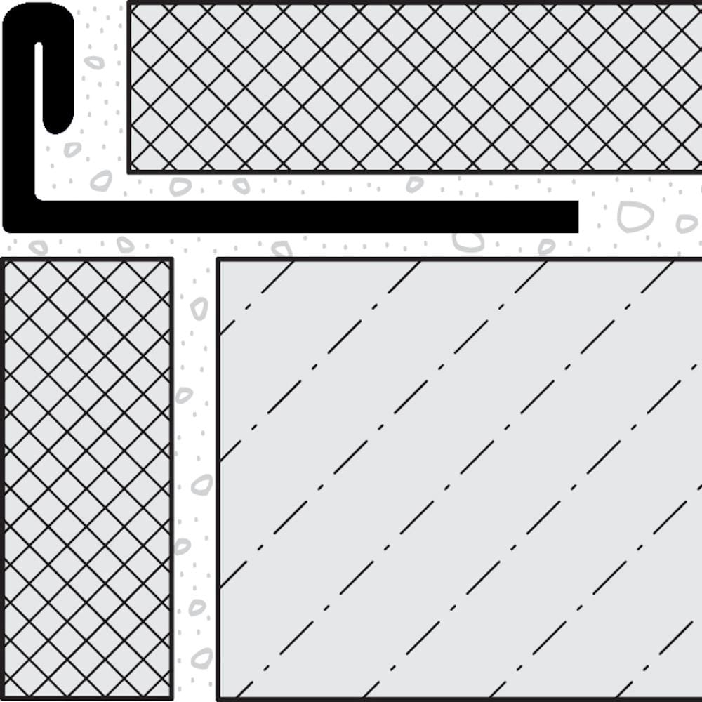 Durosol Profile 7/16 in. L Angle Brushed Stainless Steel Metal Tile Edge Trim - Hercitys