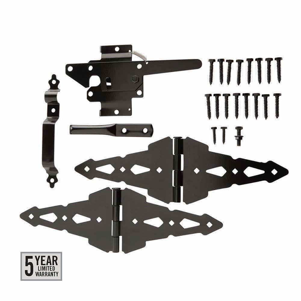 Black Stainless Steel Post Latch Gate Set - Hercitys