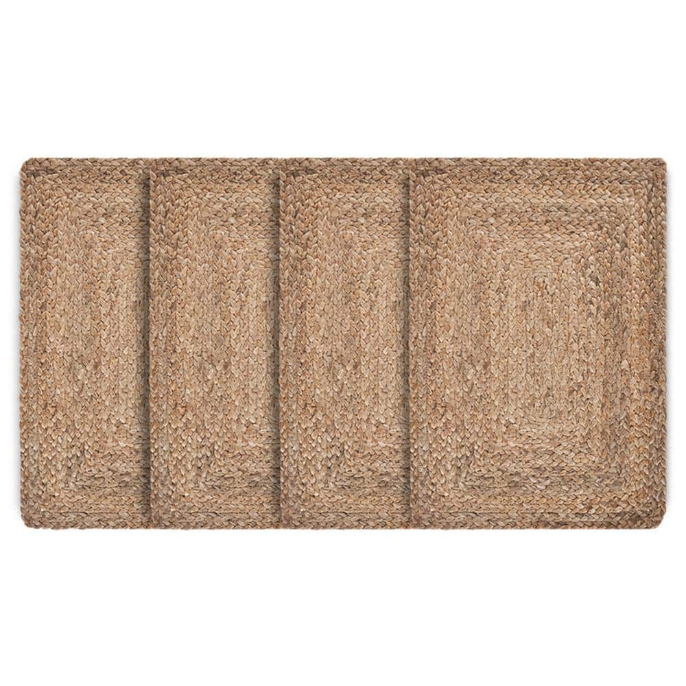 Classic Natural 19 in. x 13 in. Braided Organic Jute Placemat (Set of 4) - Hercitys