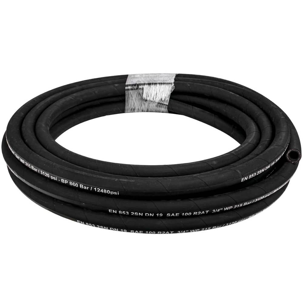 Hydraulic Hose 3/8 in. x 100 ft. Coiled Hydraulic Hose 4800 PSI, Rubber Hydraulic Hose, Hydraulic Oil Flexible Hose - Hercitys