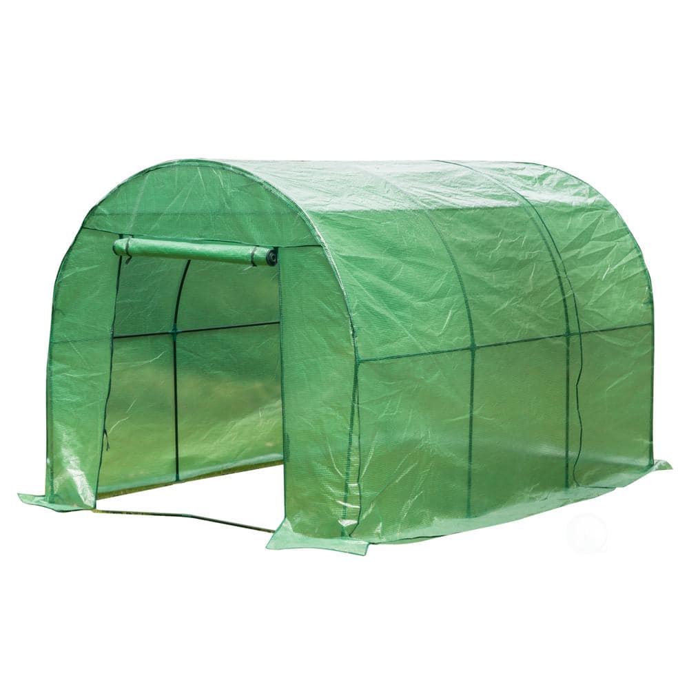 80.75 in. x 119.25 in. x 78 in. Outdoor Portable Garden Plant Walk-In Greenhouse Steel Green Greenhouse - Hercitys
