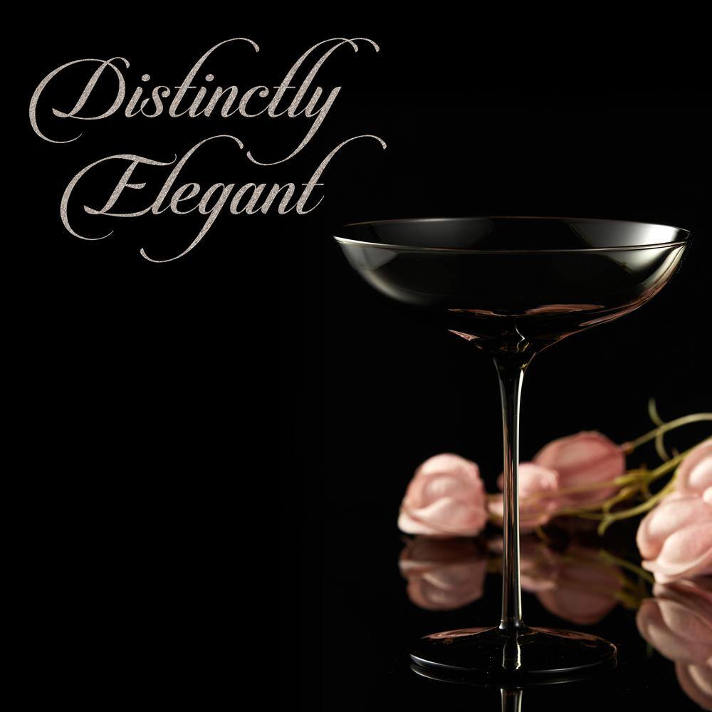 Luxurious and Elegant smoke Colored 9.9 oz. Coupe Cocktail Glass (Set of 4) - Hercitys