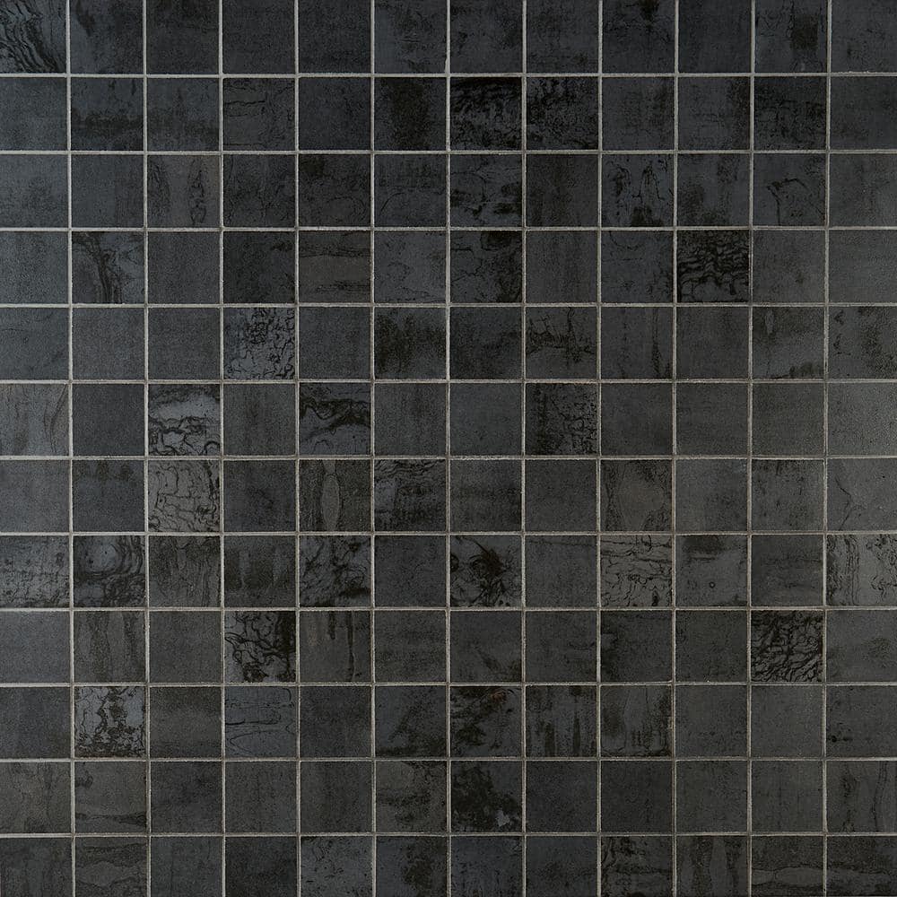 Angela Harris Metallic Dark Gray 11.81 in. x 11.81 in. Matte Porcelain Floor and Wall Mosaic Tile (0.96 Sq. Ft. / Each) - Hercitys
