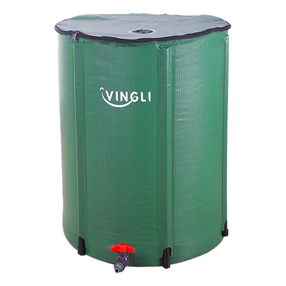 66 Gal. Collapsible Rain Barrel Portable Water Storage Tank Rainwater Collection - Hercitys