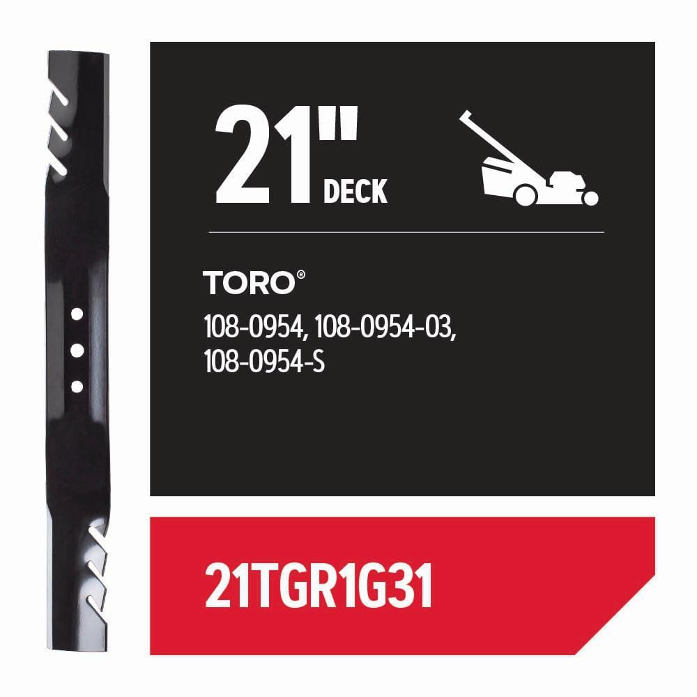 Lawnmower Gator Blades for 21 in. Deck, Fits Toro/Exmark Push Mowers, set of 1 (21TGR1G31) - Hercitys