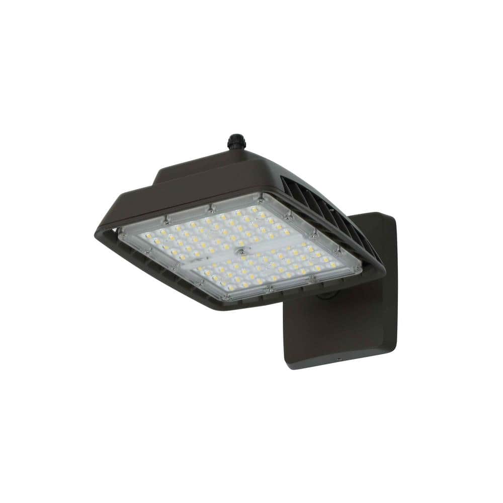 600W Equivalent Integrated LED Bronze Outdoor Commercial Wall Mount Area Light, 8500 Lumens, 4000K, Dusk-to-Dawn - Hercitys
