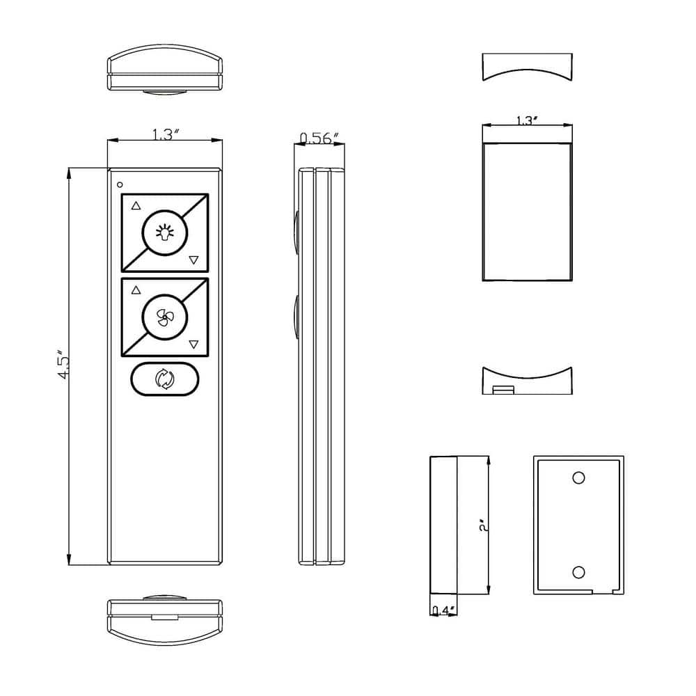 6-Speed Ceiling Fan Wireless Bluetooth Remote Control with Wall Cradle for Modern Forms Bluetooth Enabled Fans - Hercitys