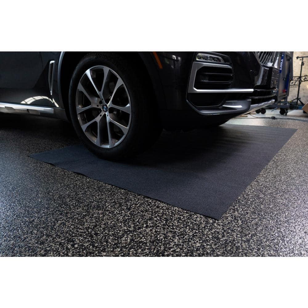 6ft. W x 4 ft. 10 in. L Charcoal Commercial/Residential Polyester Garage Flooring Maintenance Mat - Hercitys