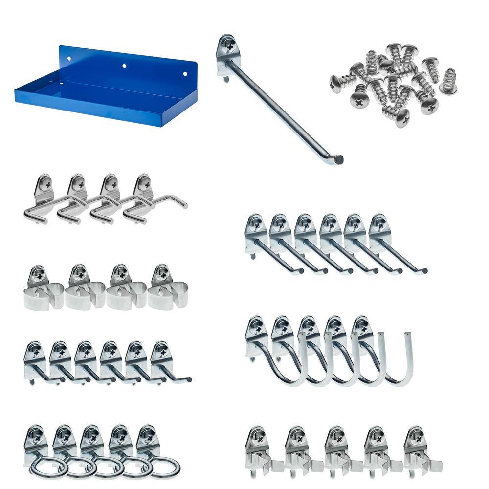 DuraHook 36-Pieces Hook Assortment and 12 in. W x 6 in. D DuraBoard Shelf - Hercitys
